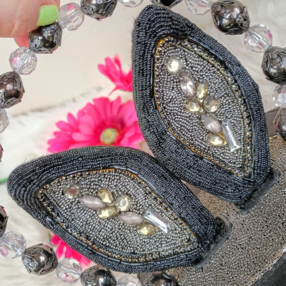 Rare Mary Frances Hocus Pocus Black Beaded Magician's Rabbit In A Hat Bucket Bag - Picture 10 of 16